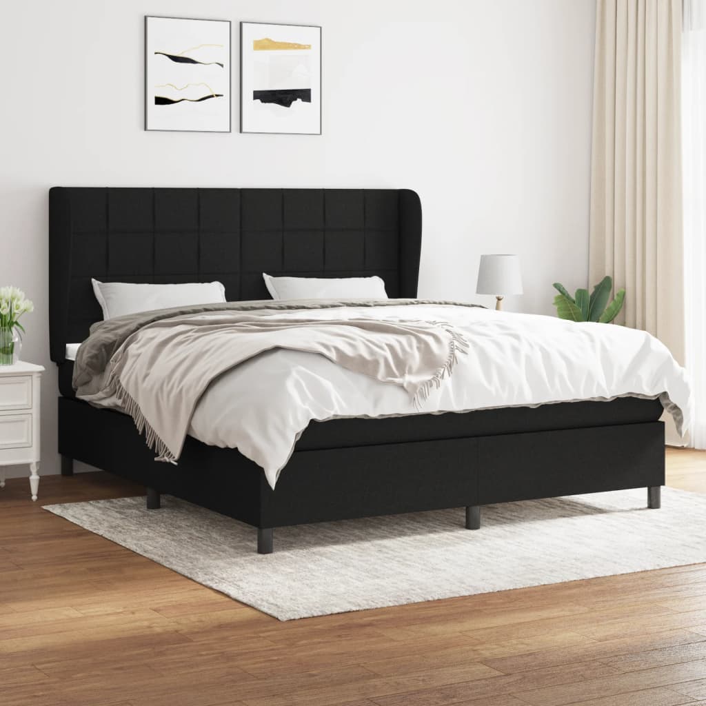 Boxspringbett Mit Matratze Stoff Schwarz