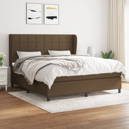 Boxspringbett Mit Matratze Stoff Dunkelbraun