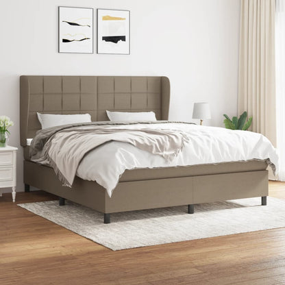 Boxspringbett Mit Matratze Stoff Taupe