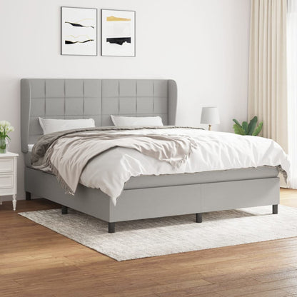 Boxspringbett Mit Matratze Stoff Hellgrau