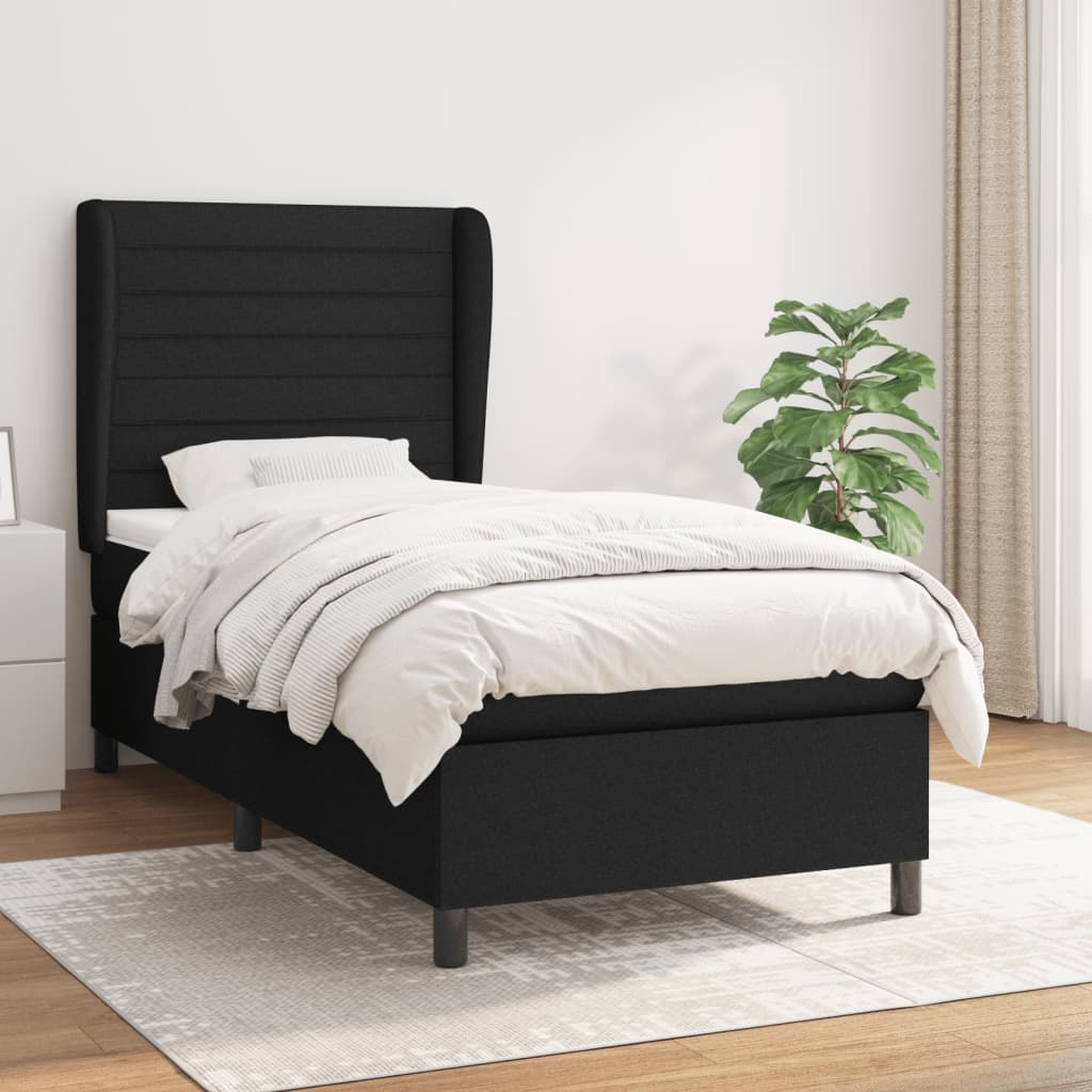 Boxspringbett Mit Matratze Stoff Schwarz