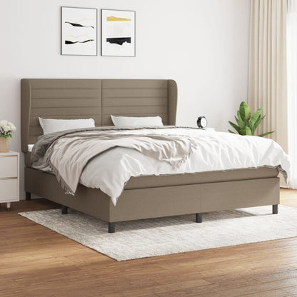 Boxspringbett Mit Matratze Stoff Taupe