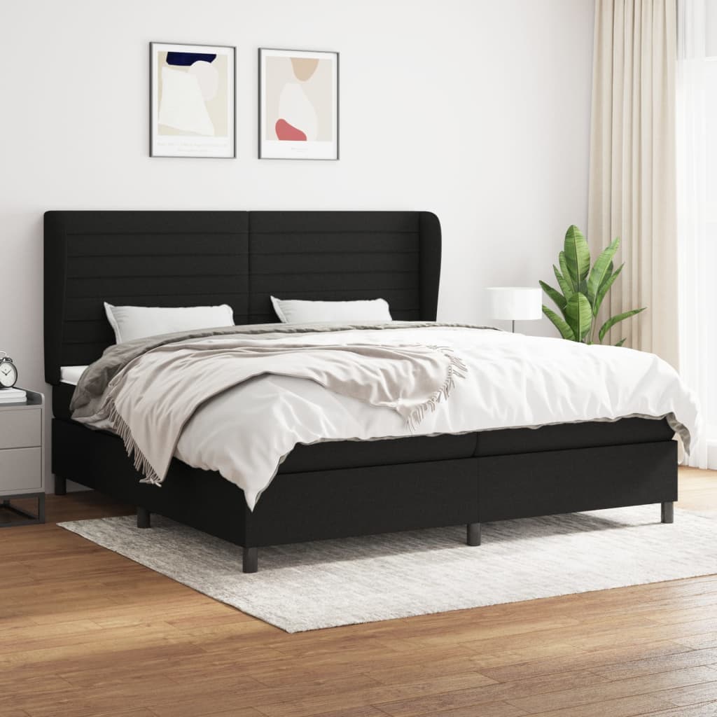 Boxspringbett Mit Matratze Stoff Schwarz