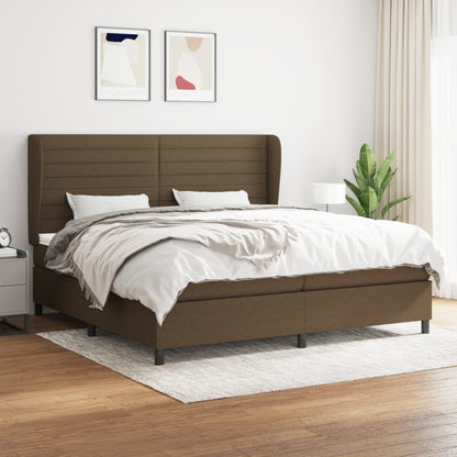 Boxspringbett Mit Matratze Stoff Dunkelbraun