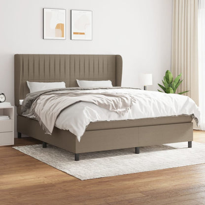 Boxspringbett Mit Matratze Stoff Taupe