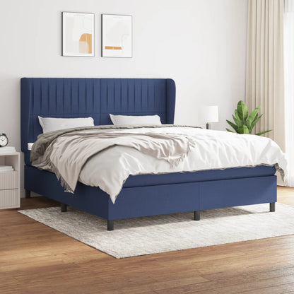 Boxspringbett Mit Matratze Stoff Blau