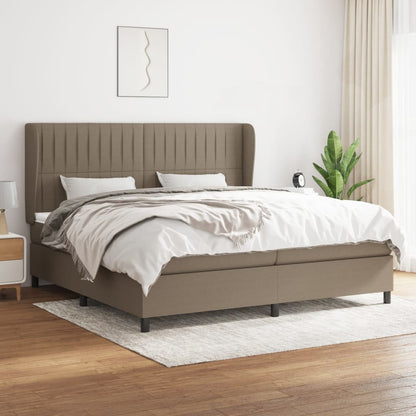 Boxspringbett Mit Matratze Stoff Taupe