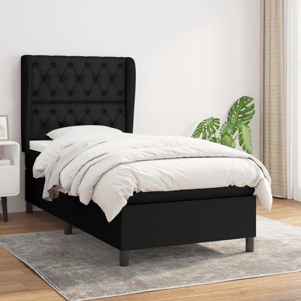 Boxspringbett Mit Matratze Stoff Schwarz
