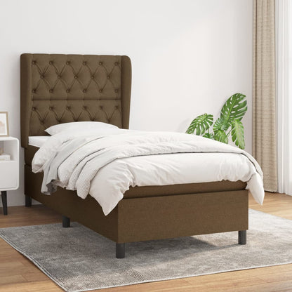 Boxspringbett Mit Matratze Stoff Dunkelbraun