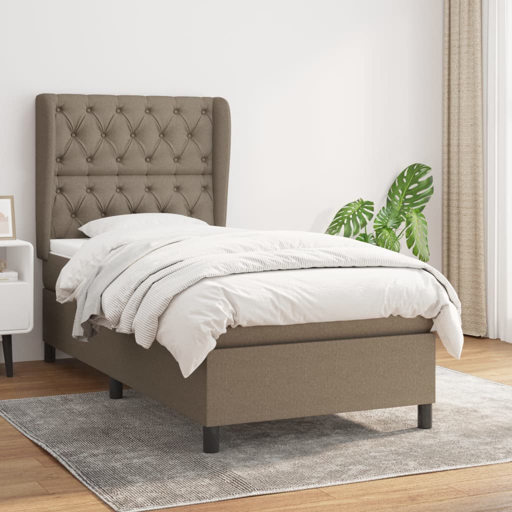 Boxspringbett Mit Matratze Stoff Taupe