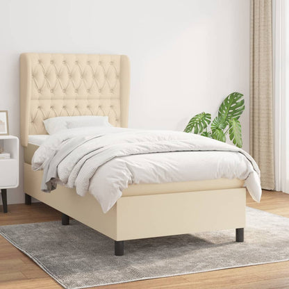 Boxspringbett Mit Matratze Stoff Creme