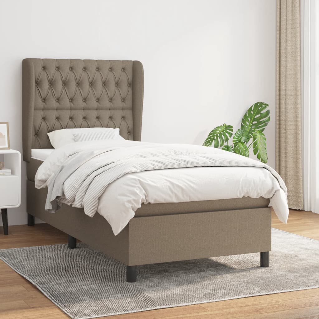 Boxspringbett Mit Matratze Stoff Taupe