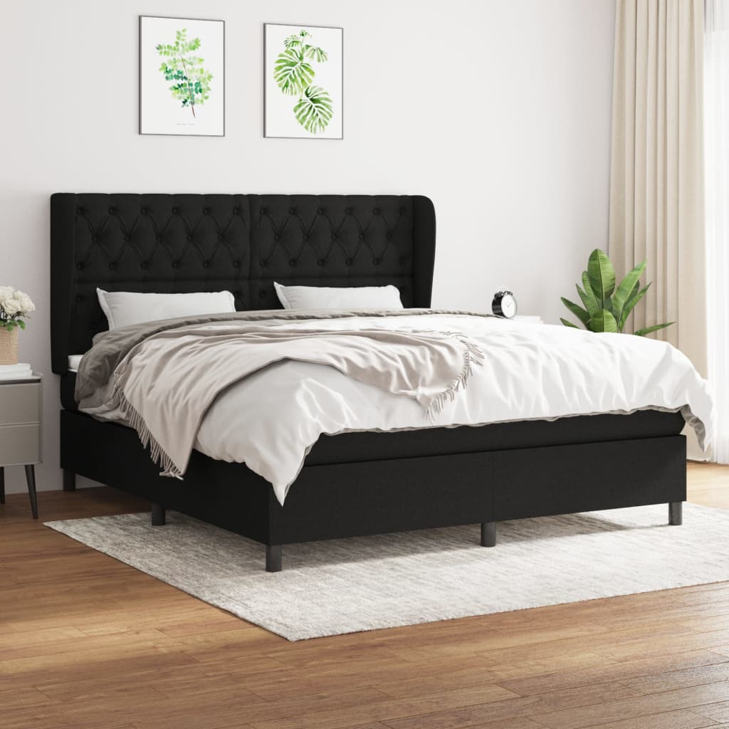 Boxspringbett Mit Matratze Stoff Schwarz