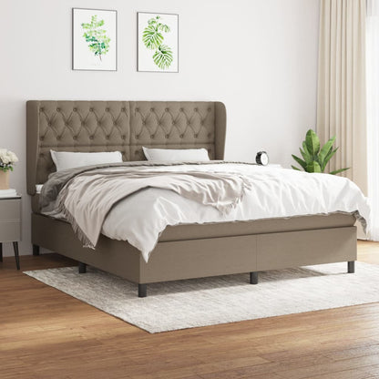 Boxspringbett Mit Matratze Stoff Taupe