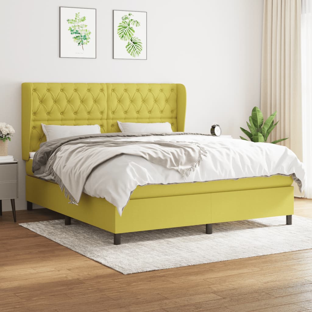 Boxspringbett Mit Matratze Stoff Grün