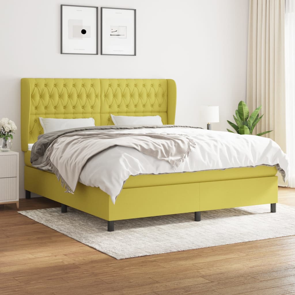 Boxspringbett Mit Matratze Stoff Grün