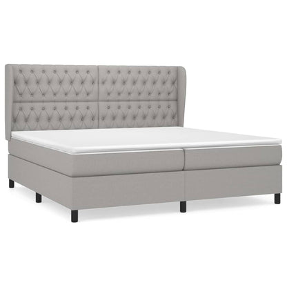 Boxspringbett Mit Matratze Stoff Hellgrau