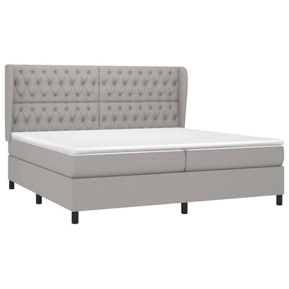 Boxspringbett Mit Matratze Stoff Hellgrau