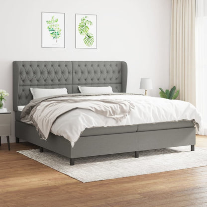 Boxspringbett Mit Matratze Stoff Dunkelgrau