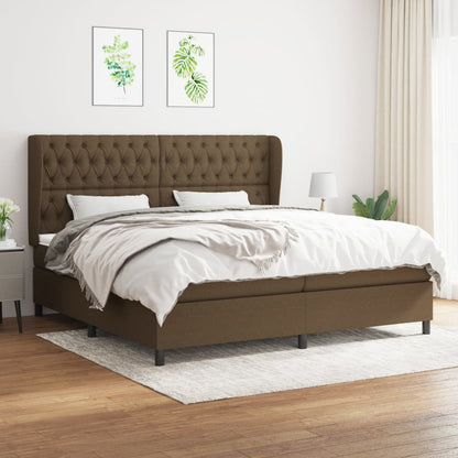 Boxspringbett Mit Matratze Stoff Dunkelbraun