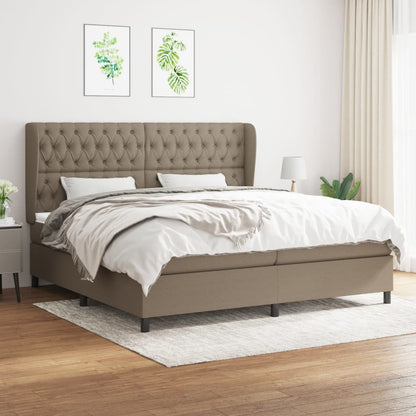 Boxspringbett Mit Matratze Stoff Taupe