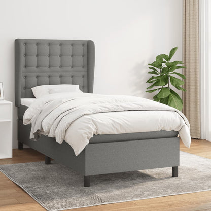 Boxspringbett Mit Matratze Stoff Dunkelgrau