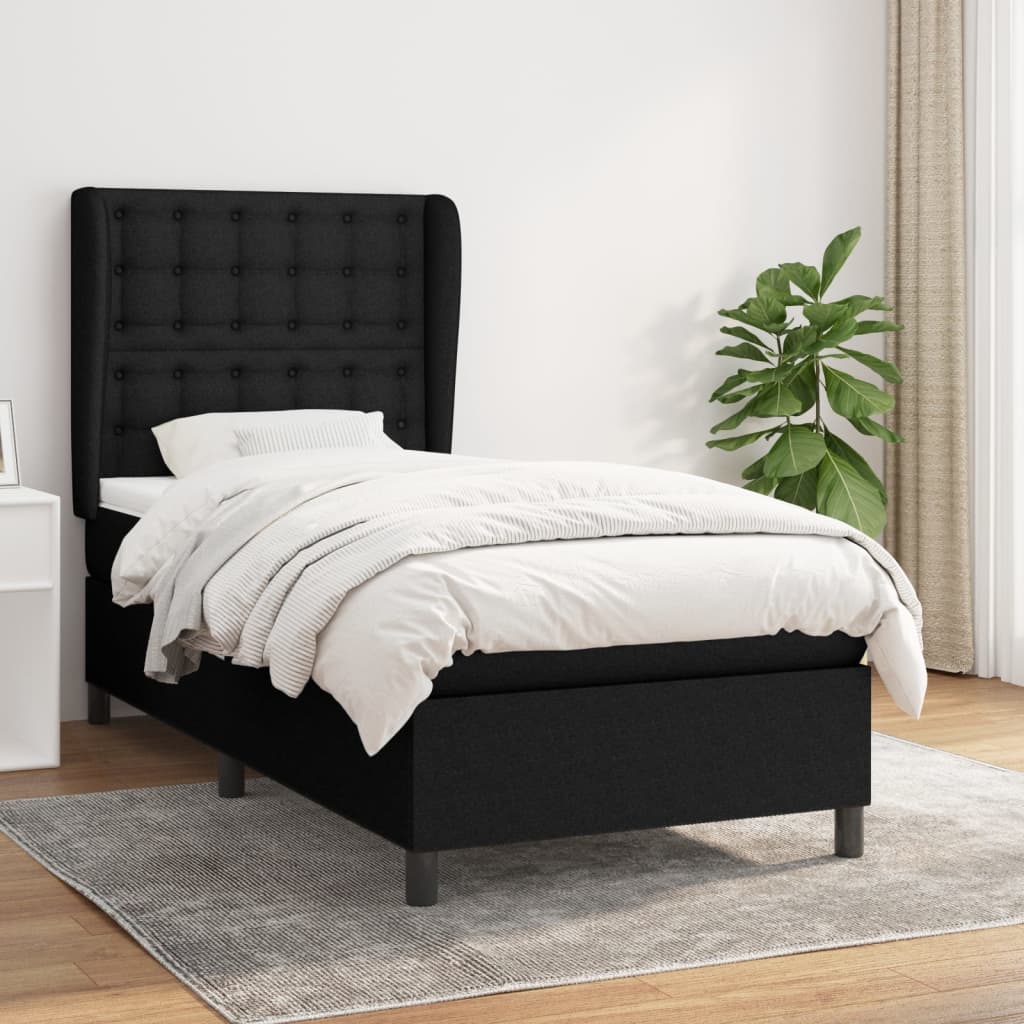 Boxspringbett Mit Matratze Stoff Schwarz