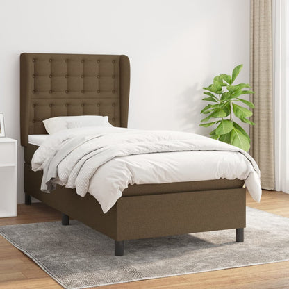 Boxspringbett Mit Matratze Stoff Dunkelbraun