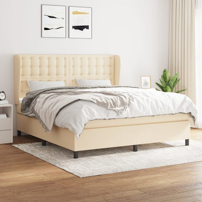 Boxspringbett Mit Matratze Stoff Creme