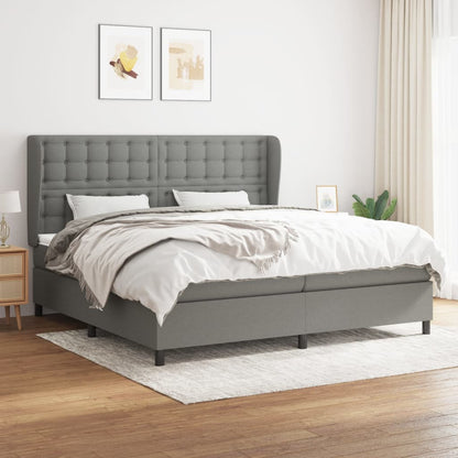 Boxspringbett Mit Matratze Stoff Dunkelgrau