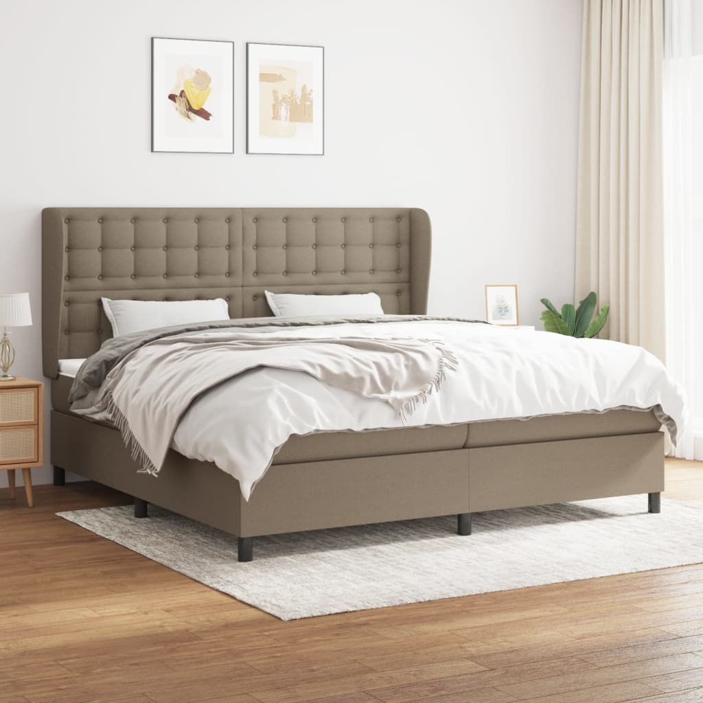 Boxspringbett Mit Matratze Stoff Taupe