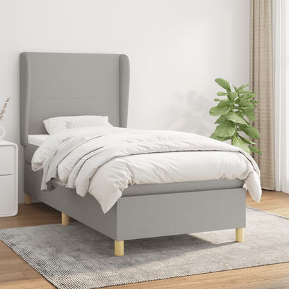 Boxspringbett Mit Matratze Stoff Hellgrau