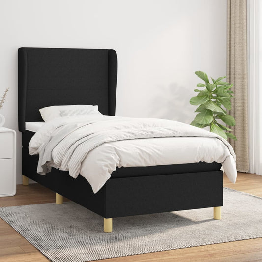 Boxspringbett Mit Matratze Stoff Schwarz