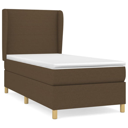 Boxspringbett Mit Matratze Stoff Dunkelbraun