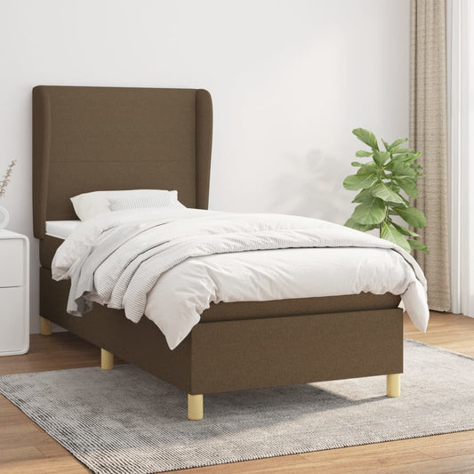 Boxspringbett Mit Matratze Stoff Dunkelbraun