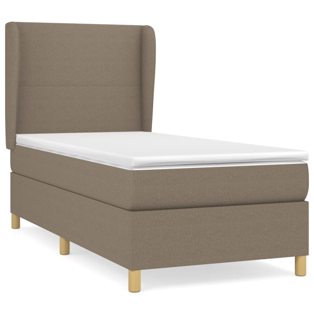 Boxspringbett Mit Matratze Stoff Taupe