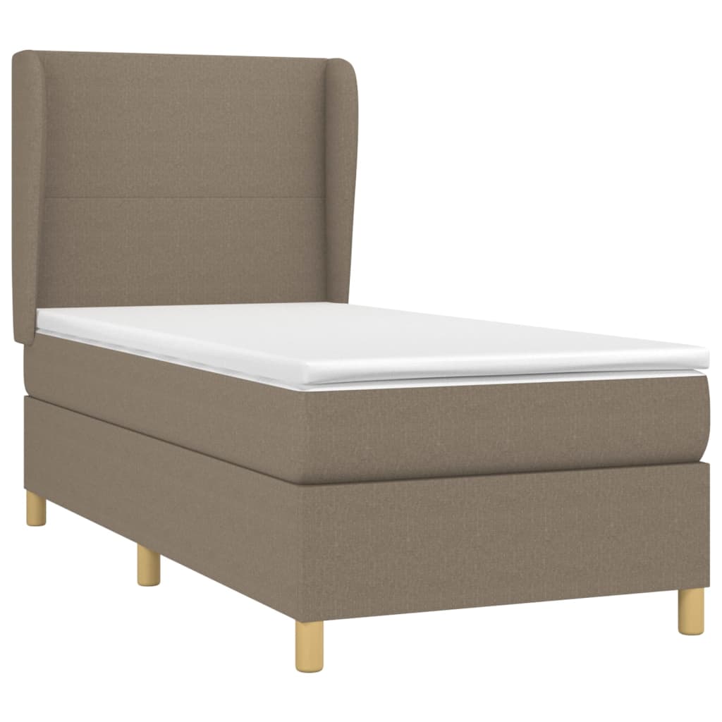 Boxspringbett Mit Matratze Stoff Taupe