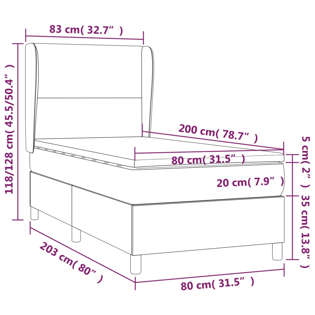 Boxspringbett Mit Matratze Stoff Taupe