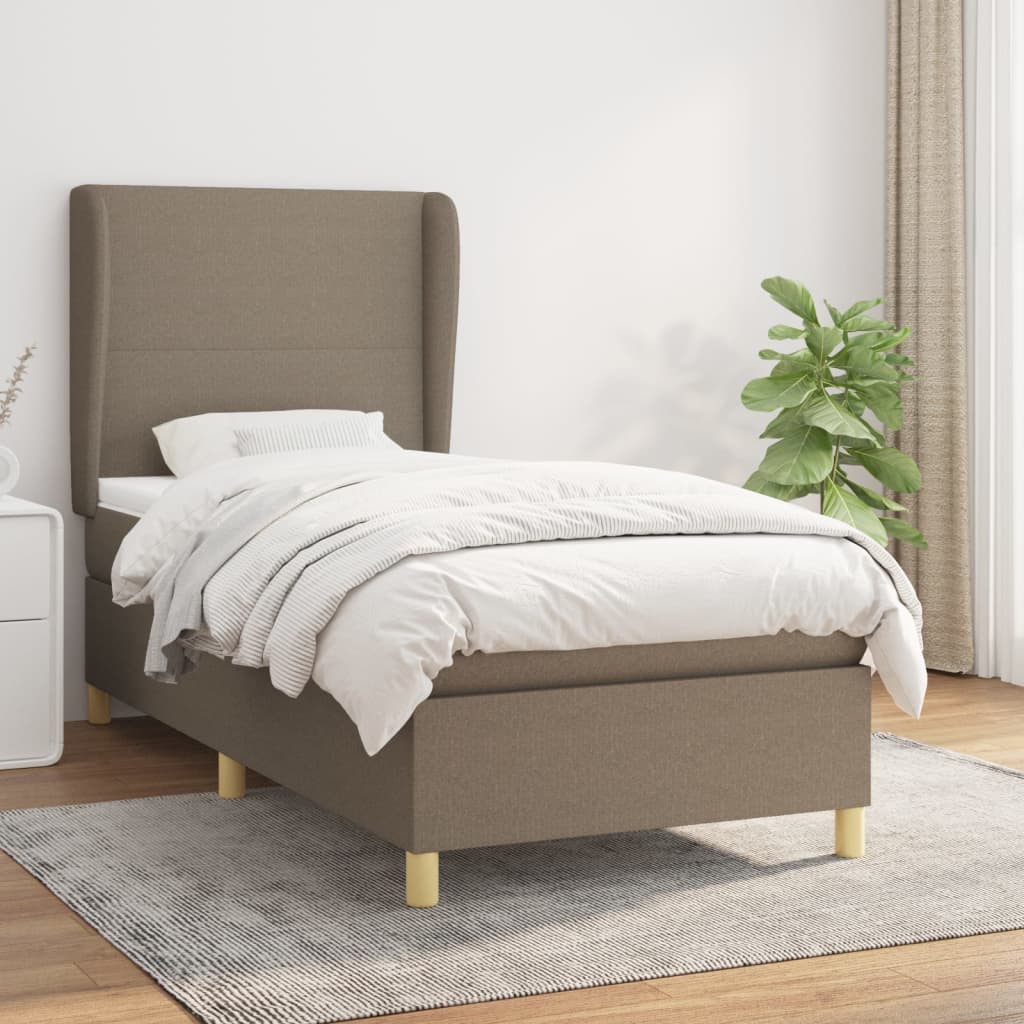 Boxspringbett Mit Matratze Stoff Taupe