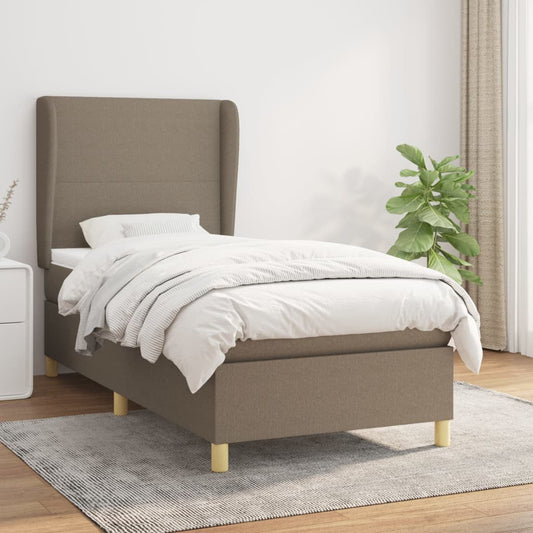 Boxspringbett Mit Matratze Stoff Taupe