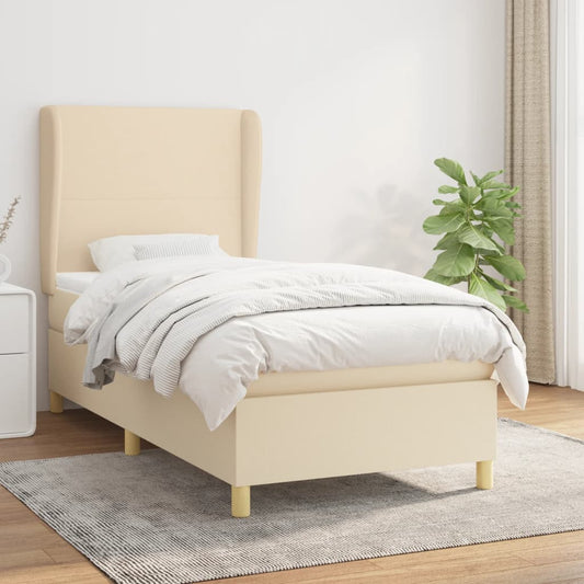Boxspringbett Mit Matratze Stoff Creme