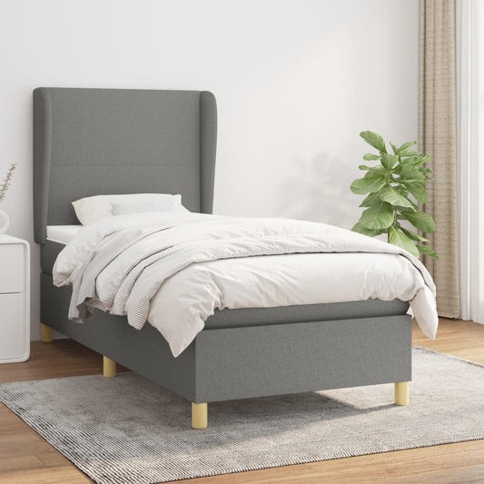 Boxspringbett Mit Matratze Stoff Dunkelgrau