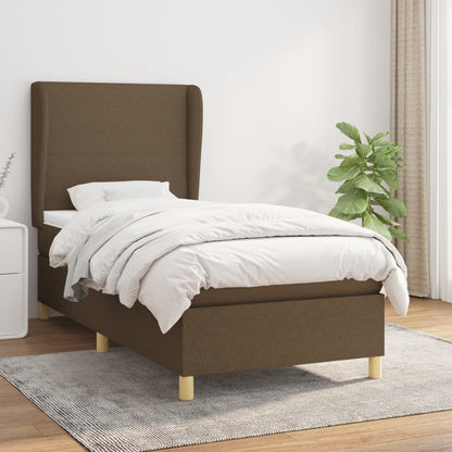 Boxspringbett Mit Matratze Stoff Dunkelbraun