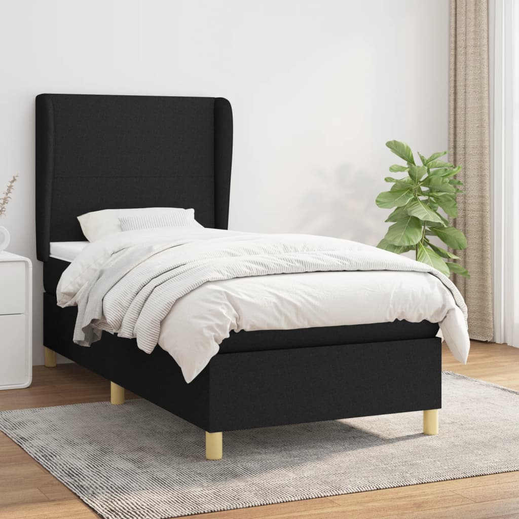 Boxspringbett Mit Matratze Stoff Schwarz