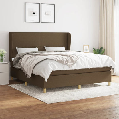 Boxspringbett Mit Matratze Stoff Dunkelbraun