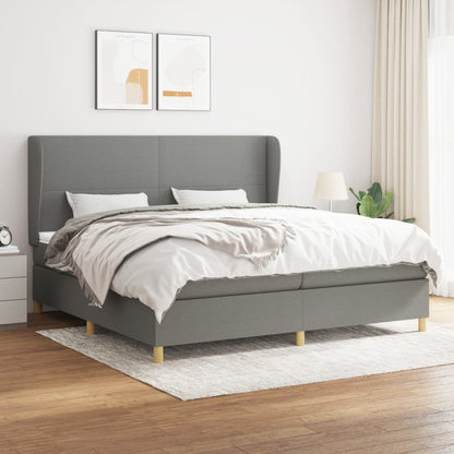 Boxspringbett Mit Matratze Stoff Dunkelgrau