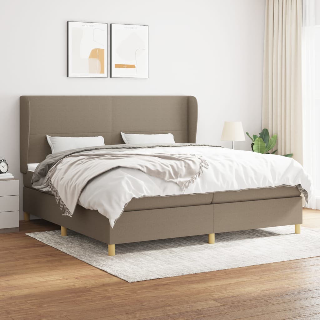 Boxspringbett Mit Matratze Stoff Taupe