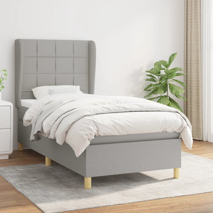 Boxspringbett Mit Matratze Stoff Hellgrau