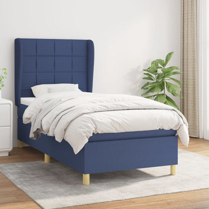 Boxspringbett Mit Matratze Stoff Blau