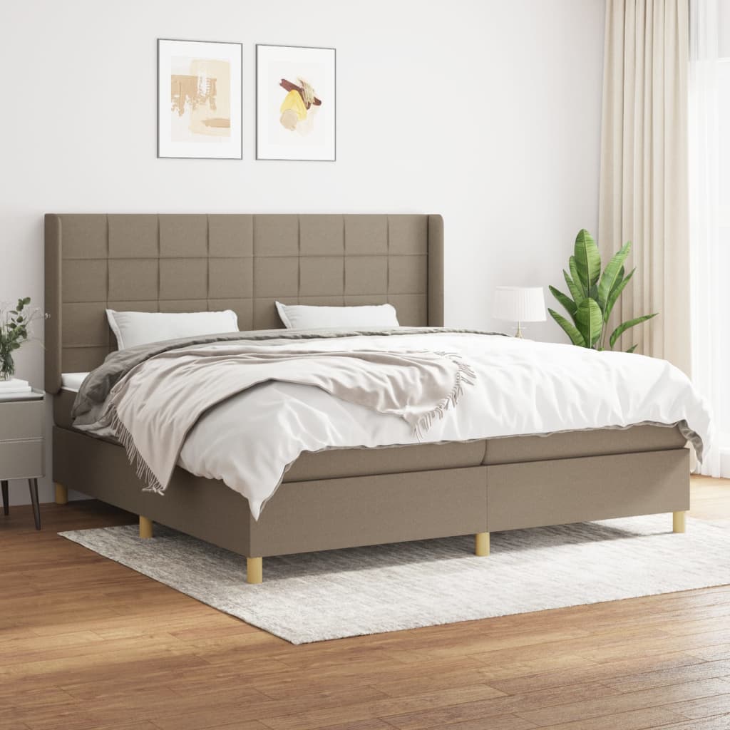 Boxspringbett Mit Matratze Stoff Taupe